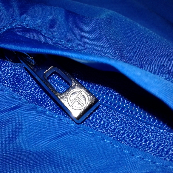 Sergio Tacchini Italy tennis Full Zip Track Jacket Size S retro gray lined blue - Picture 4 of 8